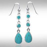 Teardrop Cabochon Silver Earrings TER434 - Jewelry