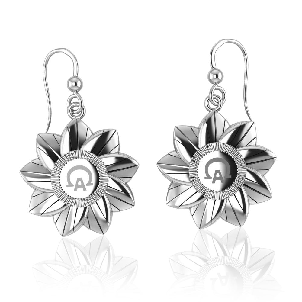 Alpha And Omega Silver Earrings TER513