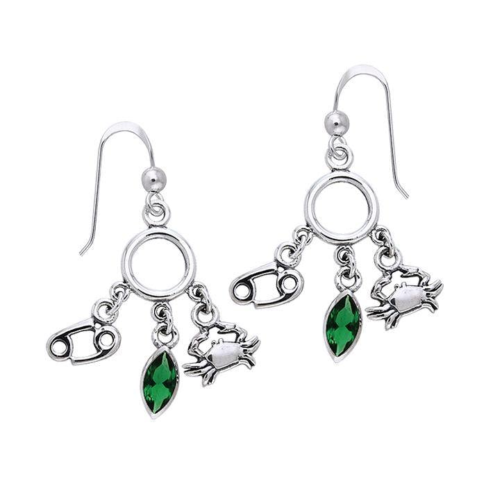 Cancer Silver Astrology Earrings TER887 - Jewelry