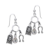 Leo Zodiac Symbol Silver Earring TER888 - Jewelry