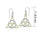 Celtic Triquetra Silver and Gold Earrings TEV2912 - Jewelry