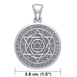 Large Seal of Solomon with Zodiac Symbol Silver Pendant TMD320-CUSTOM