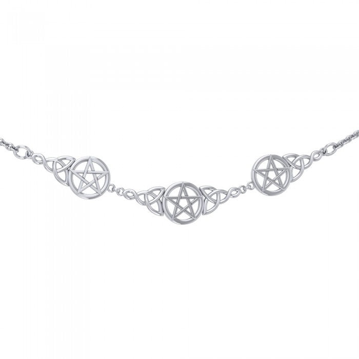 Silver Pentagram Pentacle Necklace TN163