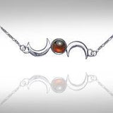 Crescent Moons Silver Necklace TN254 - Jewelry