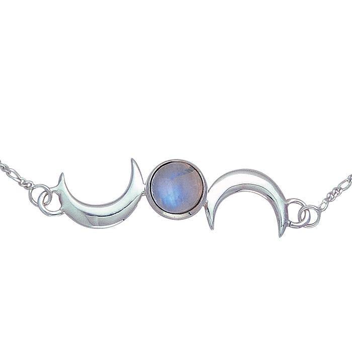 Crescent Moons Silver Necklace TN254 - Jewelry