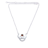 Triple Blue Moon Silver Necklace with Gemstone TN263