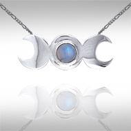 Blue Moon Silver Necklace TN265 - Jewelry