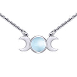 Blue Moon Silver Necklace with Gemstone TN268