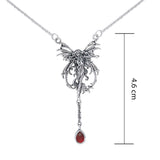 Fire Element Faery Silver Necklace With Dangling Gemstone by Amy Brown TN297