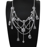 Skull Spider Web Silver Necklace TNC402 - Jewelry