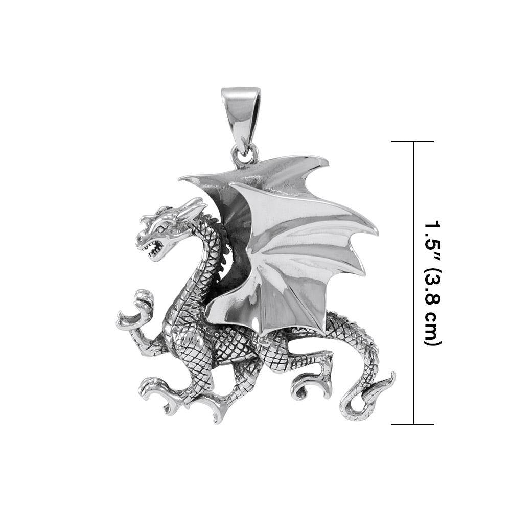 Clawing Dragon Silver Pendant TP1109 - Jewelry