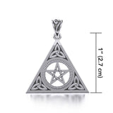 Pentacle with Trinity Knot Silver Pendant TP1287 - Jewelry