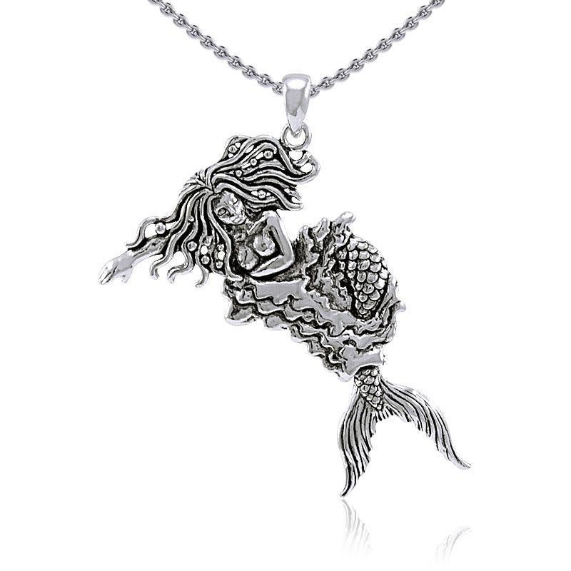 Moveable Mermaid Silver Pendant TP2695 - Jewelry