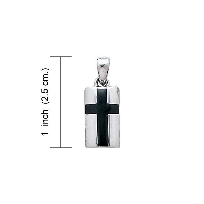 Inlay Modern Cross Silver Pendant TP2789 - Jewelry