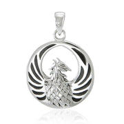 Phoenix Sterling Silver Pendant with Inlay Stone TP2819