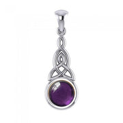 Triquetra Silver Pendant with Gem TP2937