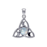 Celestial Triquetra Silver Pendant with Gem TP3270 - Jewelry