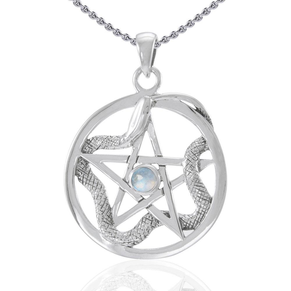 The Star with Weaving Snake Silver Pendant TP3312 - Jewelry