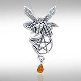 Fairy with  Pentacle Silver Pendant TP3319