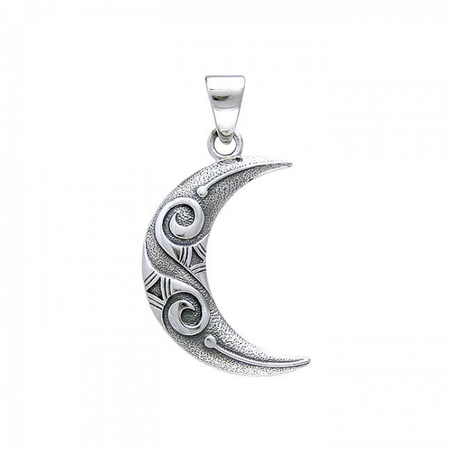 Spiral Crescent Moon Pendant TP3411 - Jewelry