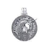 Silver Celtic Unicorn Enamel Pendant TP3432 - Jewelry