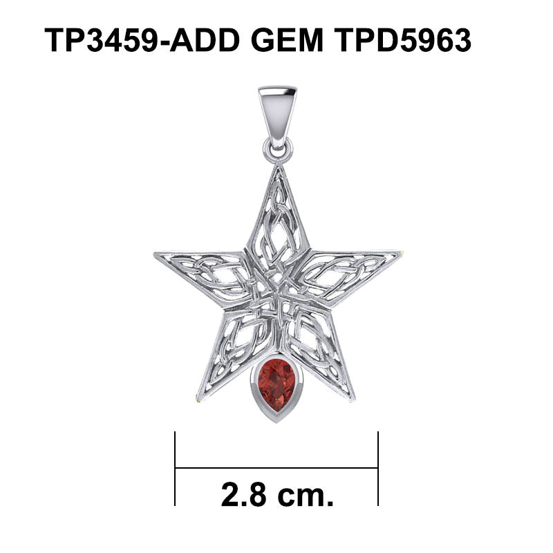Celtic Star Spirit White Gold Pendant with Gemstone GPD5963-MOD