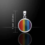 Rainbow Disc Silver Pendant TP3639 - Jewelry