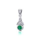 Celtic Trinity Knot with Birthstone Silver Pendant TP858 - Jewelry