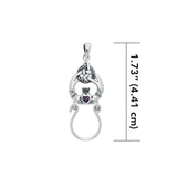 Claddagh Triquetra Silver Charm Holder Pendant with Gemstone TPD5098 - Jewelry