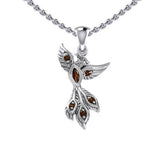 Alighting breakthrough of the Mythical Phoenix Silver Pendant with Gems TPD5407 - Jewelry
