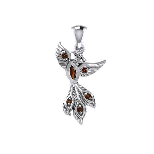 Alighting breakthrough of the Mythical Phoenix Silver Pendant with Gems TPD5407 - Jewelry