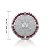 Viking Warrior Shield of Inspiration ~ Sterling Silver Pendant Jewelry with Garnet Gemstones TPD1189 - Jewelry