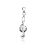 Music Clef Cabochon Gemstone Pendant TPD1719 - Jewelry