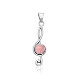 Music Clef Cabochon Gemstone Pendant TPD1719 - Jewelry