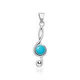 Music Clef Cabochon Gemstone Pendant TPD1719 - Jewelry