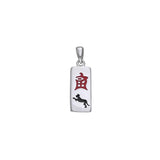 Chinese Astrology Tiger Silver Pendant TPD238 - Jewelry