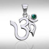 Om Sterling Silver Gemstone Pendant TPD3286 - Jewelry