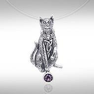 Celtic Cat Claddagh Pendant TPD330 - Jewelry