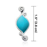 Organic Form Inlay Stone Silver Pendant TPD3570 - Jewelry