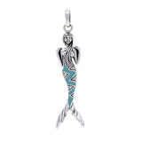 Mermaid Sterling Silver Pendant with Gemstone Tail TPD3625