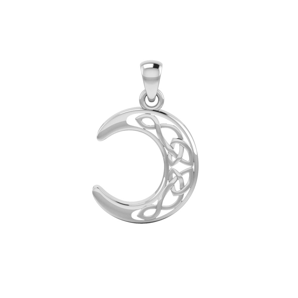 Celtic Crescent Moon Silver Pendant TPD3711
