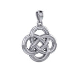 Modern Celtic Knot Silver Pendant TPD3962