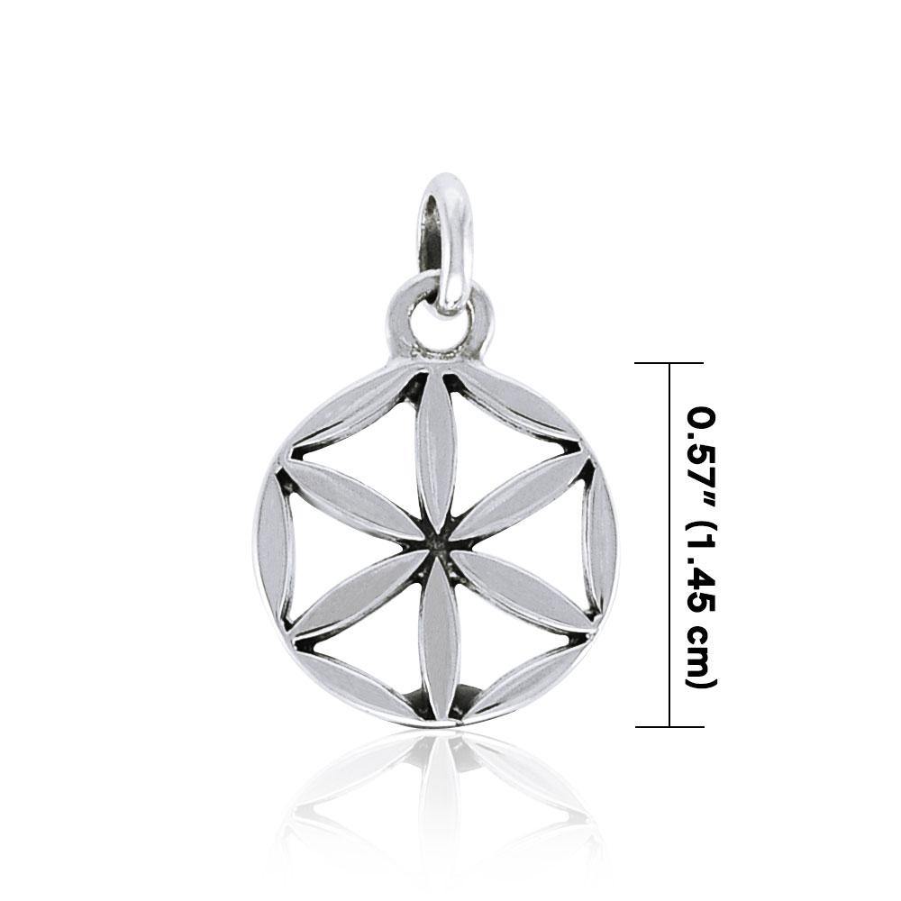 Small Mandala Flower of Life Silver Pendant TPD3980 - Jewelry