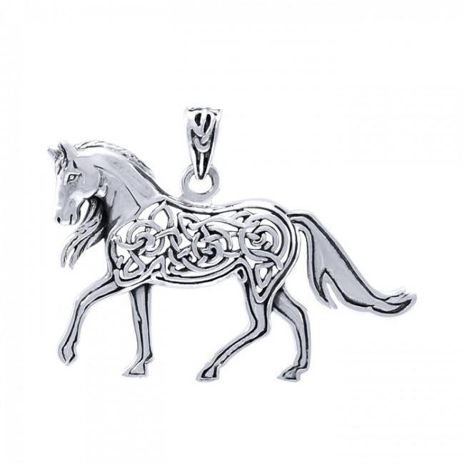 Brigid Ashwood Stable Celtic Horse ~ Sterling Silver Jewelry Pendant TPD3994 - Jewelry