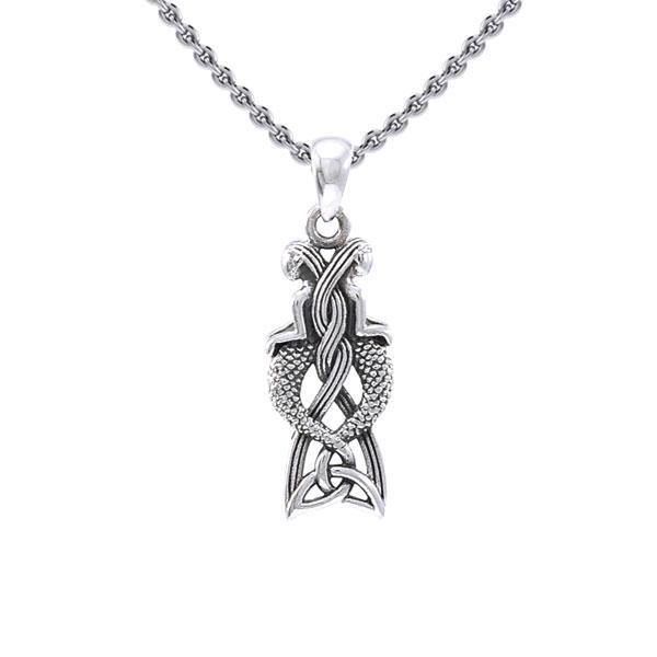 Celtic Mermaid Goddess Sterling Silver Pendant TPD4153 - Jewelry