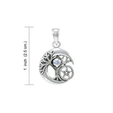 Crescent Moon Tree of Life with Star Silver Pendant TPD4311 - Jewelry