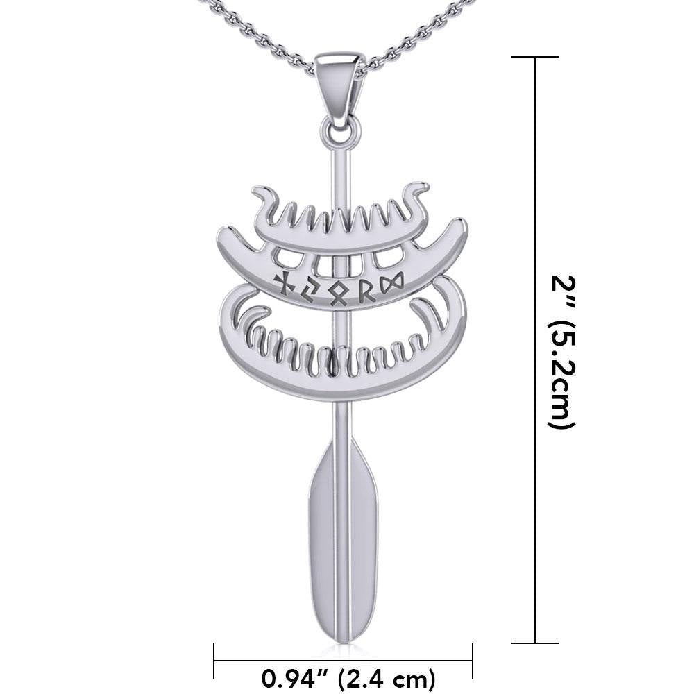 Viking Njord God Ship Silver Pendant TPD4389 - Jewelry