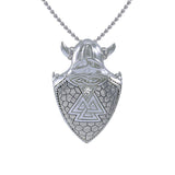 Viking Valknut Shield Silver Pendant TPD4395 - Jewelry