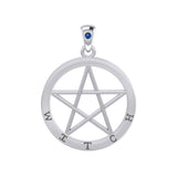 Witch Pentagram Silver Pendant TPD4503