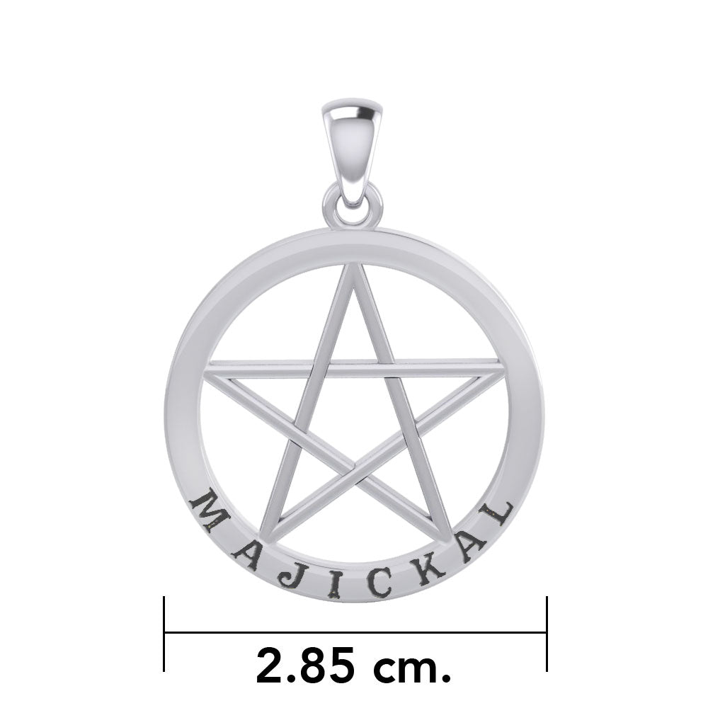 Majickal Pentagram Silver Pendant TPD4549